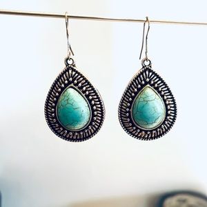 Turquoise and silver earrings